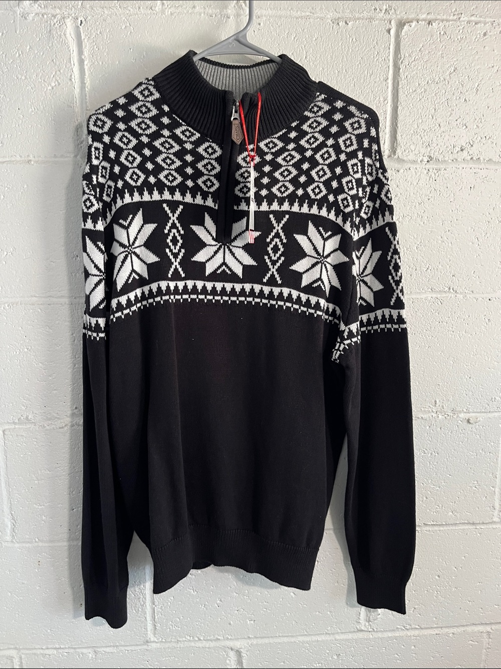 Chaps Nordic Quarter Zip  Sweater- Large